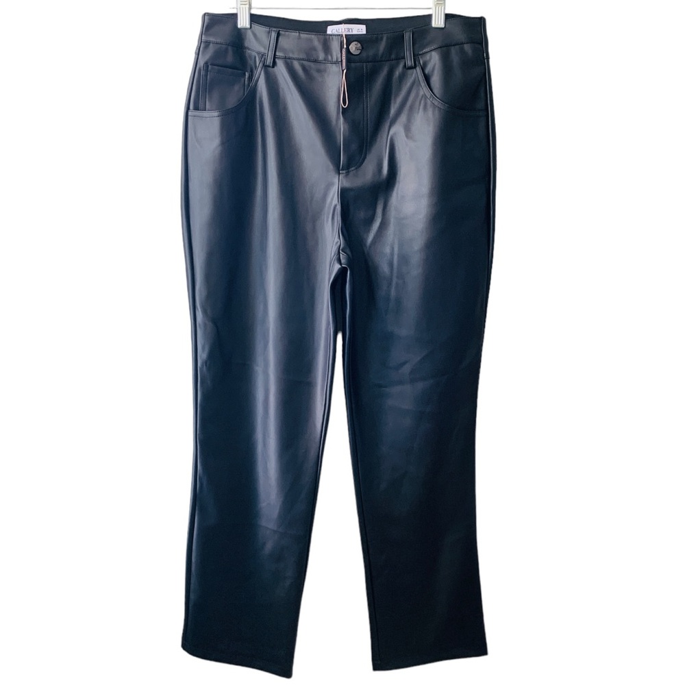 GALLERY Faux Leather 5 Pocket Trouser Pant‎ | Black | US 10 | New without Tags